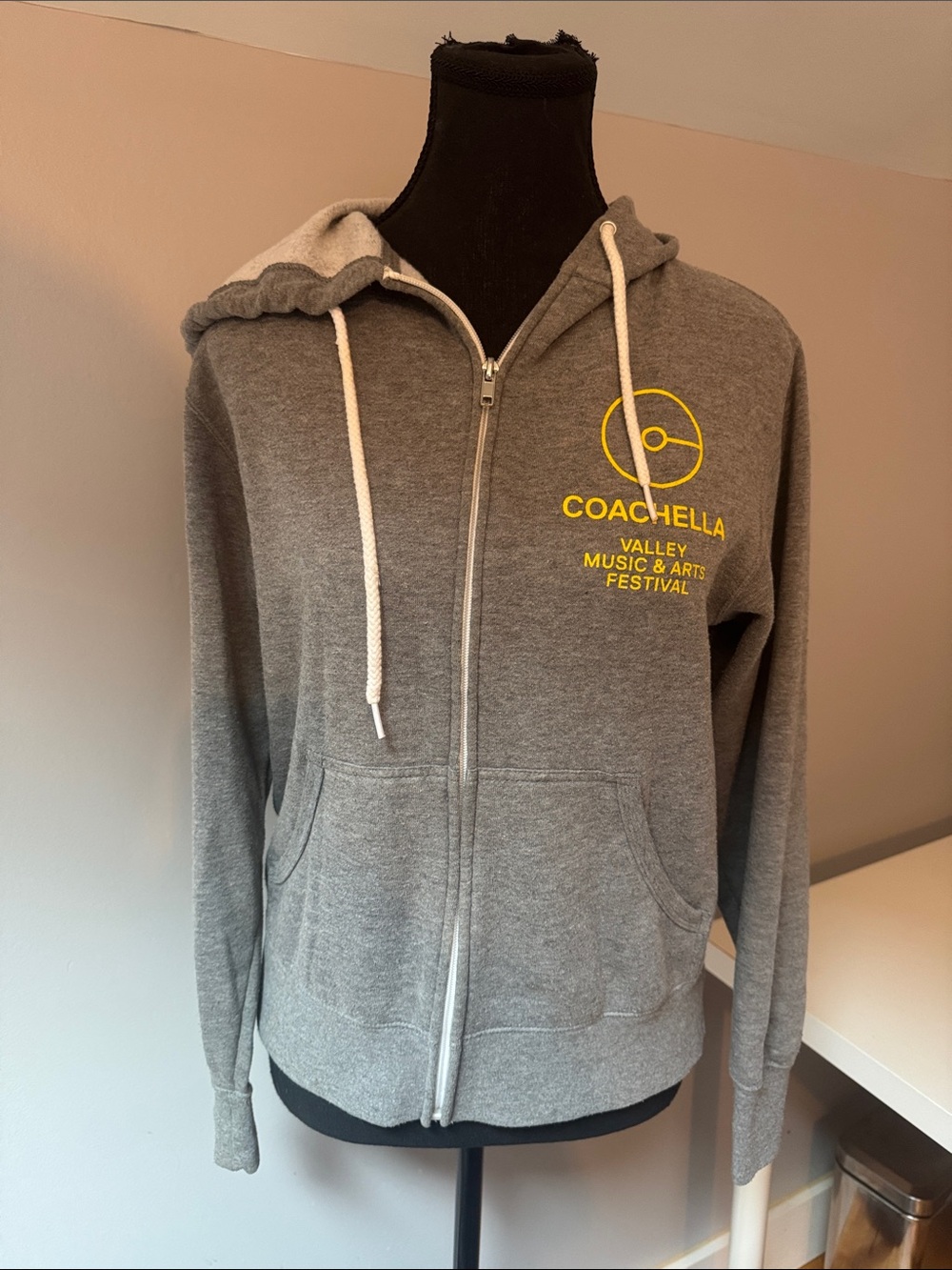 Coachella Gray Zip-Up Hoodie - Women's Lightweight Jacket